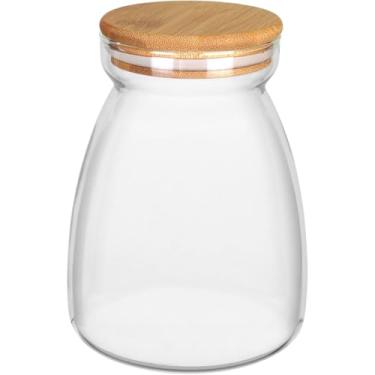 Imagem de POTE PORTA MANTIMENTOS HOME&CO COM TAMPA BAMBU BOROSSILICATO 1,1L 15X8X8CM TRANSPARENTE