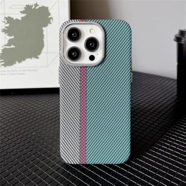 Imagem de Capa magnética de PC com padrão Kevlar em fibra de carbono para iPhone 16, 15, 14 Plus, 13, 12, 11 Pro Max, PS Verde, para iPhone 15ProMax