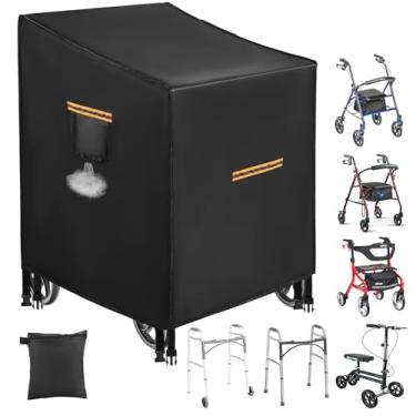 Imagem de GRABADO Capa Para Andador, Capa Resistente Para Andador Adulto 420D À Prova D'Água Para Idosos, Capa Universal Para Andador E Andadores Com Rodas, Acessórios Para Andador Com 4 Faixas Refletivas, 4