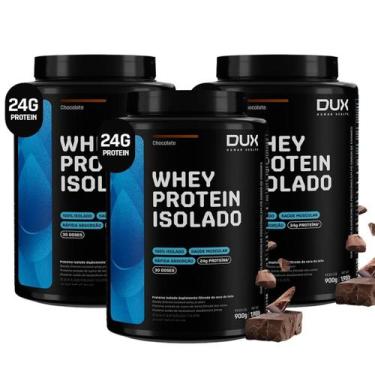 Imagem de 3x Whey Protein Isolado Dux 900g - Chocolate, Chocolate