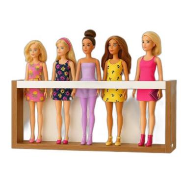 Imagem de Prateleira Expositora Coleção Bonecas Barbie Nicho Colorido - Arte Ced