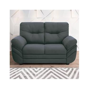 Imagem de Sofá 2 Lugares Linoforte Francis com Almofadas Fixas e Revestimento em Suede 152cm de Largura