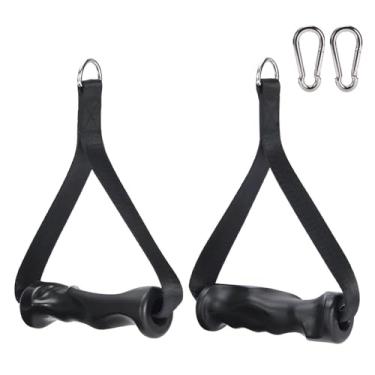 Imagem de DONGKER Alças de exercício, 2 peças de acessórios de substituição antiderrapantes com fivela D de metal engrossado e grosso para equipamentos de ginástica com cabo