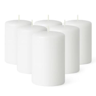 Imagem de Biedermann & Sons Velas de pilar sem cheiro, caixa com 8 peças feitas na Alemanha, 10 cm, branca