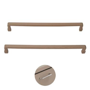 Imagem de Puxador Alça Dourado Tomina Torralba Furação 192mm 2 Unidades