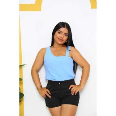 Imagem de Blusa Feminina Alça Larga em Tecido Duna - Modas Essenza, Marrom café,