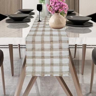 Imagem de Homewear Caminho De Mesa Tilly 40,6 X 203,6 Cm - Jacquard Natural Com Passadeiras Franjadas, Peça Central Boho Fazenda Para Cozinha, Jantar, Festas Fim Ano, Dia A Dia, Primavera, Decoração