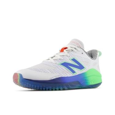 Imagem de New Balance Fresh Foam Velo V4 Turf-Trainer Tênis de softbol feminino, Branco/Lápis Brilhante, 39