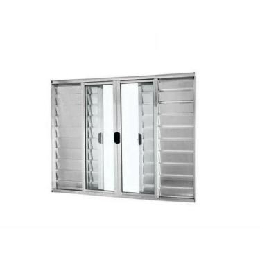 Imagem de Veneziana 100x200 6 Folhas – Alumínio Brilhante – Linha 18 Modular