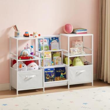 Imagem de EYOCAL Organizador de brinquedo infantil, estante de madeira de 3 camadas para quartos de crianças, quarto, sala de jogos