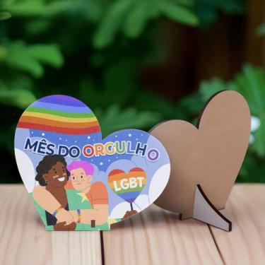 Imagem de Kit 50 Lembrancinhas Coração MDF LGBT Decorativo - DK Decor, MÊS DO OR