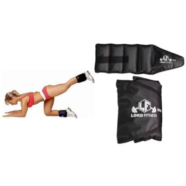 Imagem de Kit Par de Caneleiras de 5KG Cada MOB + LORD FITNESS Tornozeleiras Anilha Perna Musculação Peso Total 10KG