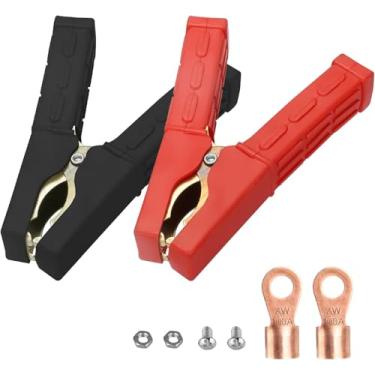 Imagem de XYRSTOLR 2 Peças De Grampos Jacaré Isolados 100A-500A Elétricos Resistentes, Cabo Substituição Bateria, Jumper Mola Metal Para Carro, Veículo, Barco