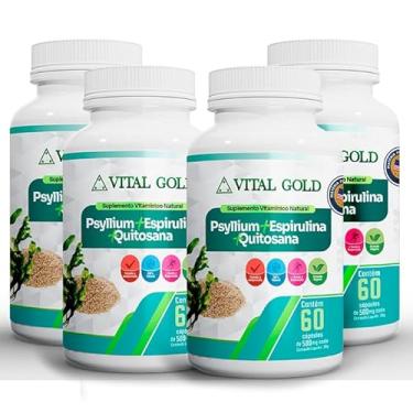 Imagem de PSYLLIUM + ESPIRULINA + QUITOSANA - 500mg (60 Cápsulas) VITAL GOLD (4)