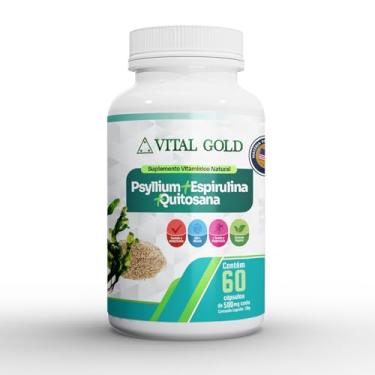 Imagem de PSYLLIUM + ESPIRULINA + QUITOSANA - 500mg (60 Cápsulas) VITAL GOLD (1)