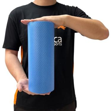 Imagem de Rolo de Massagem Miofascial Em EVA 30x12cm Pilates Yoga Azul Royal DF1140-AZ Dafoca Sports