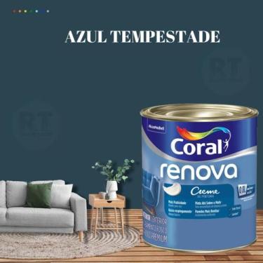 Imagem de Tinta Parede Azul Marinho Acrílica Fosca Renova 800ml - Coral, AZUL TE