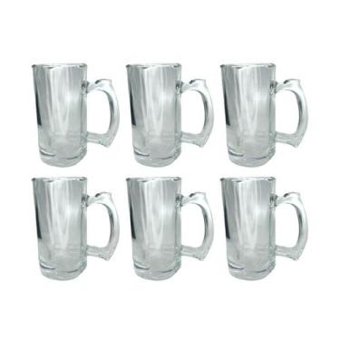 Imagem de Caneca Congelável 380ML Vidro Grosso Chopp e Cerveja 6UN - PRATICASA, 