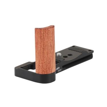 Imagem de FocusFoto Placa de liberação rápida de cabo de madeira em forma de L R50V para câmera Canon EOS R50 V - Alça de mão estilo retrô, suporte de tripé compatível com Arca Swiss, placa de base de liga de