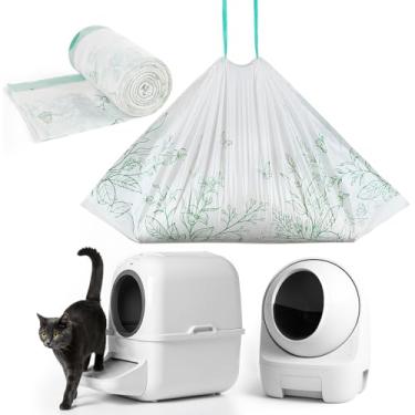 Imagem de Glittme Forros para caixa de areia para gatos 66 x 40 cm - Sacos de gaveta de resíduos resistentes para caixas de areia autolimpantes automáticas - refis à prova de vazamento e resistentes a rasgos