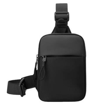 Imagem de Hapforever Mini bolsa tiracolo para mulheres e homens, pequena bolsa transversal com dois bolsos com zíper, bolsa de peito leve para viagens, Preto, Medium