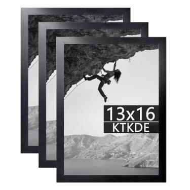 Imagem de KTKDE Conjunto de 3 porta-retratos de 33 x 40,6 cm, moldura preta, 40,6 x 33,5 cm, moldura vertical e horizontal para pendurar na parede para fotos, pôsteres e impressões de arte
