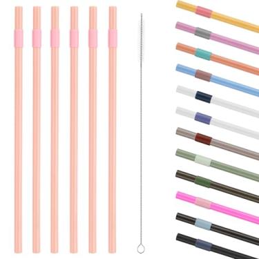 Imagem de YOUMII Canudos de substituição compatíveis com copo Owala de 680 g, com 1 pincel, pacote com 6 (rosa)