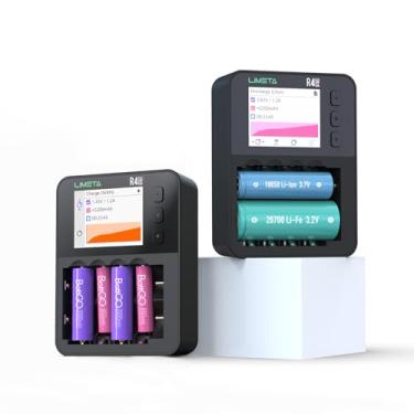 Imagem de LIMETA Carregador De Bateria 18650 6 Compartimentos, Rápido, Aa Aaa, Com Display Lcd Doméstico, Saída Usb C 3.0 Para Baterias Recarregáveis Íons Lítio, Lifepo4 Ni-Mh, Prevenção Contra Sobrecarga