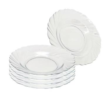 Imagem de Jogo 4 Pratos Fundos De Vidro Transparente Seychelle 22cm - CLICK HOUS