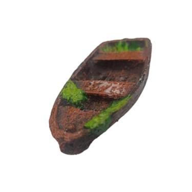 Imagem de Enfeite Aquario, Enfeite de AquáRio em Resina Barco de Madeira Barquinho(8 * 4cm)(3)