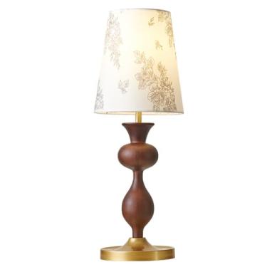 Imagem de Lâmpada De Mesa LED Criativa Retro Contemporânea De Madeira Sólida Adequada Para Sala De Estar, Estúdio, Villa, Iluminação De Decoração De Quarto De Hotel (Estilo 19)