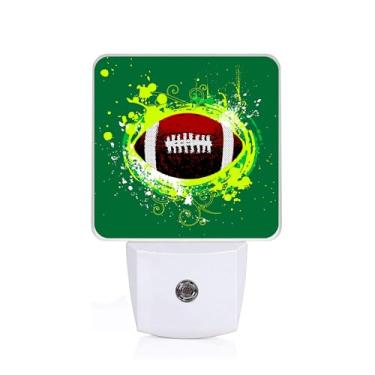 Imagem de GANTINIR Luz noturna de futebol americano, luz noturna de bola de futebol abstrata, lâmpada de LED branca, decoração com eficiência energética, lâmpada de mesa para quarto, corredor, escadas, banheiro
