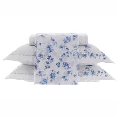 Imagem de Jogo De Cama Queen Kacyumara Algodão Egípcio 200 Fios 4pçs (Azuri)