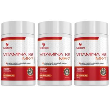 Imagem de Kit 3x Vitamina K2 MK-7 60 Cápsulas 500mg Tuttiflora