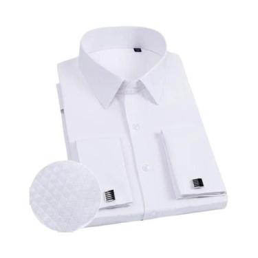 Imagem de Camisa Social Masculina Slim Fit De Manga Longa Em Cor Sólida Com Punh