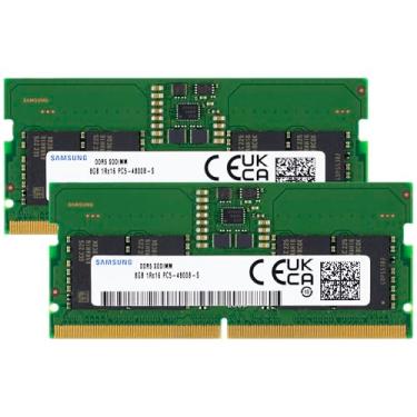 Imagem de Samsung 16GB (2x8GB) DDR5 4800MHz PC5-38400 CL40 SODIMM 1Rx16 Single Rank 1.1V 262-Pin Laptop, Notebook RAM Memory