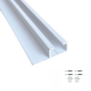 Imagem de Trilho Suíço Com Abas Simples Alumínio Branco Tamanhos Variados(2,00 MTS)
