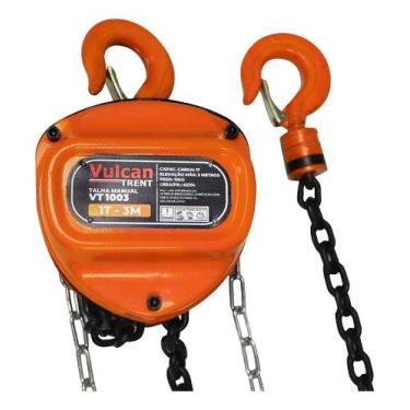 Imagem de Talha Manual Para 1 Tonelada Corrente 3 Metros Vt1003 - Wt - Vulcan Tr