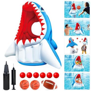 Imagem de Cesta de basquete inflável Ynanimery Shark Toys