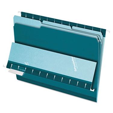 Imagem de Pendaflex Pastas de arquivo internas, corte 1/3, aba superior, tamanho carta, azul-petróleo, 100 por caixa (4210 1/3 chá)