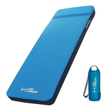 Imagem de LOSTHORIZON Colchão de acampamento de ar e espuma, almofada de dormir autoinflável, 7,6 cm de espessura, com saco de bomba, individual