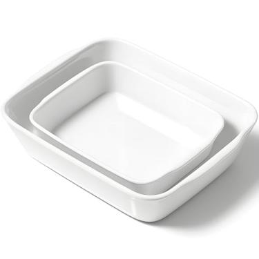 Imagem de Conjunto de pratos de caçarola HOMBENE para 2, assadeira de cerâmica, assadeira de cerâmica, utensílios de cozinha para assar, decoração de cozinha, seguro para forno de micro-ondas, decoração de