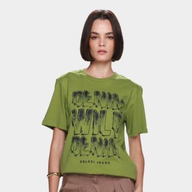 Imagem de Camiseta Colcci Casual Feminina, Verde, P