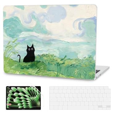 Imagem de G JGOO Compatível com MacBook Air 13 polegadas 2025 2024 2023 2022 M4 A3240 M3 A3113 M2 A2681, capa rígida de plástico para MacBook Air 13,6 polegadas + capa de teclado + protetor de tela, pintura de