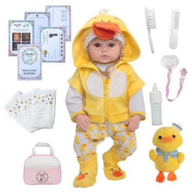 Imagem de Boneca Reborn Realista Princesa Pode Banho Bolsa Kit Itens - Cegonha R