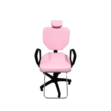 Imagem de Cadeira Poltrona Fixa Para Cabeleireiro Maquiagem Rosa Bebe