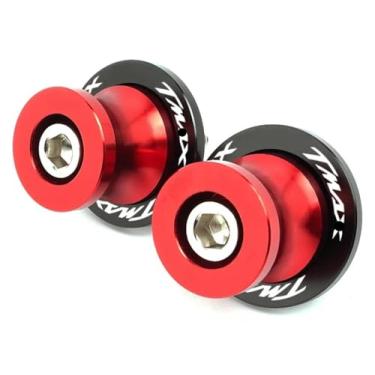 Imagem de BYYINGSUS Carretéis de braço oscilante M6 parafusos de suporte CNC acessórios de motocicleta compatíveis com Y&AMAHA Tmax T-max 530 2013-2018 TMAX 500 2008-2011 (vermelho)