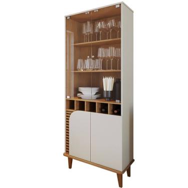 Imagem de Cristaleira 4 Portas 5 Nichos Jurere Freijo Off White Matte CLB