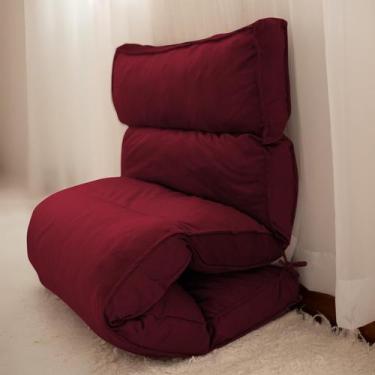 Imagem de Futon Colchonete Colchão Espuma Dobrável 70x170x12cm Em Sued Aveludado
