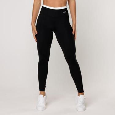 Imagem de Calça Legging Academia Feminina com cós Branco Fitness Poliamida Eleva
